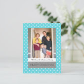 Aqua Festive Stars Foto Locarno Feiertagspostkarte (Stehend Vorderseite)