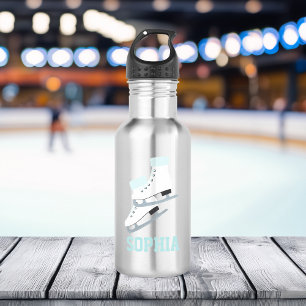 Aqua Figure Skate Personalisiert Girls Edelstahlflasche