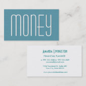 Aqua FINANCIAL PLANNER Simple Style V46 Visitenkarte (Vorne/Hinten)