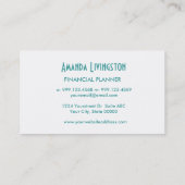 Aqua FINANCIAL PLANNER Simple Style V46 Visitenkarte (Rückseite)