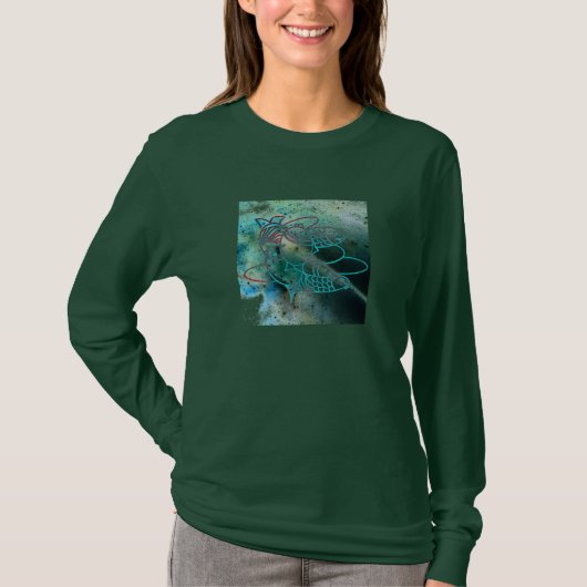 Aqua-Fisch-Grafikdesign T-Shirt (Vorderseite)