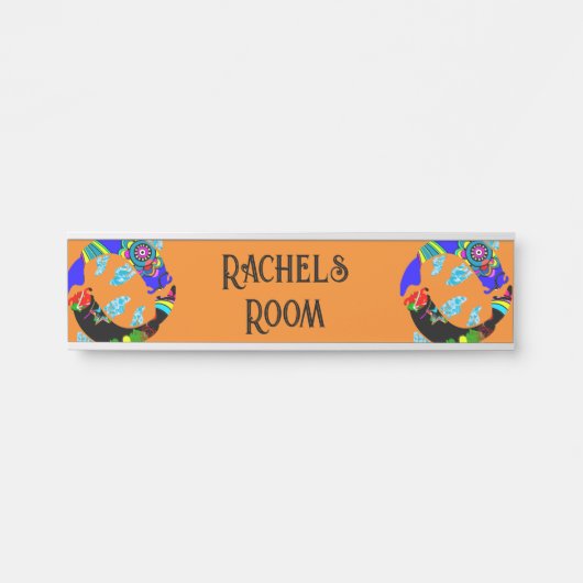 Aqua Fish Eastern Design Door Schild (Vorderseite )