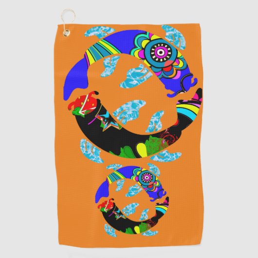 Aqua Fish Eastern Design Golf Handtuch (Vorderseite)