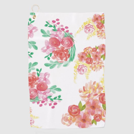 Aqua fleur golfhandtuch (Vorderseite)