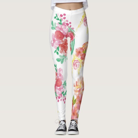 Aqua fleur leggings (Vorderseite)