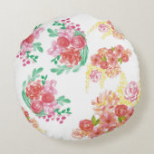 Aqua fleur rundes kissen (Rückseite)