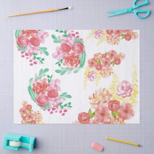 Aqua fleur seidenpapier (Basteln)