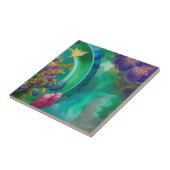 Aqua Floral Abstrakt Unterwasser Garten Fliese (Seite)