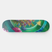 Aqua Floral Abstrakt Unterwasser Garten Skateboard (Horizontal)