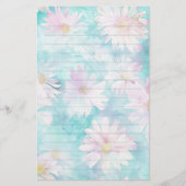 Aqua floral briefpapier (Vorderseite)