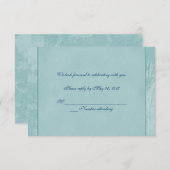 Aqua Floral Embossed UAWG Einladung (Vorne/Hinten)