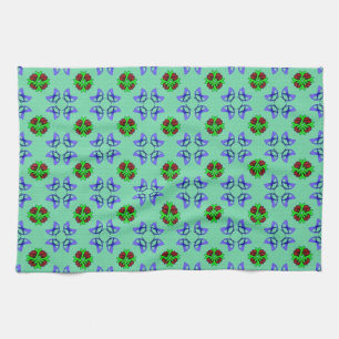 Aqua Floral Handtuch