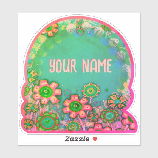 Aqua Floral Hübsche Inspirivity Aufkleber (Blatt)