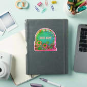 Aqua Floral Hübsche Inspirivity Aufkleber