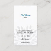 Aqua floral Makeup artist Visitenkarte (Rückseite)