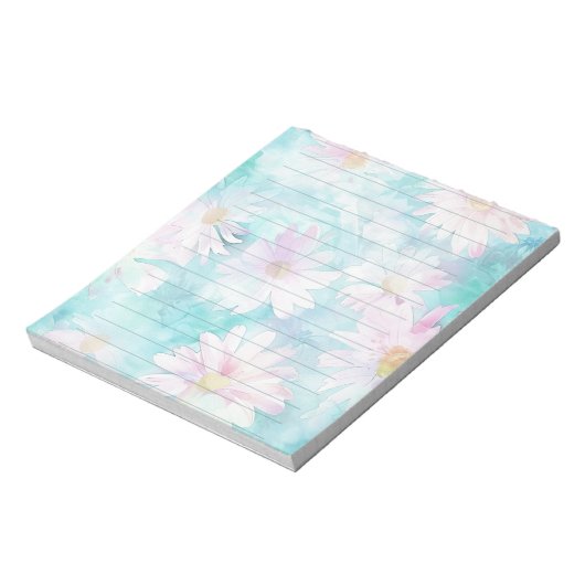 Aqua floral notizblock (Rotiert)