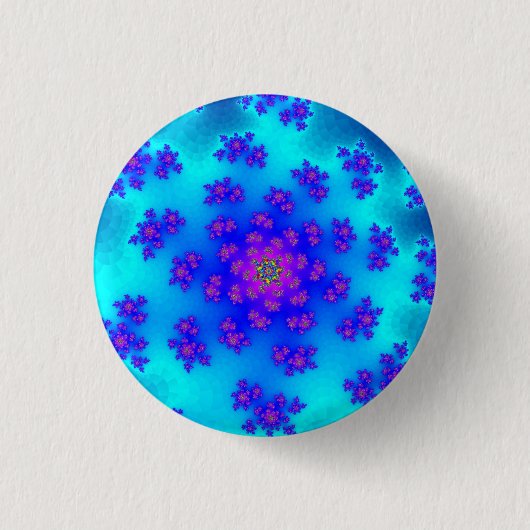 Aqua Floral Sprinkles Button (Vorderseite)