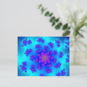 Aqua Floral Sprinkles Postkarte (Stehend Vorderseite)