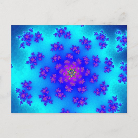 Aqua Floral Sprinkles Postkarte (Vorderseite)