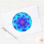 Aqua Floral Sprinkles Runder Aufkleber (Umschlag)