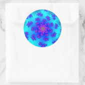 Aqua Floral Sprinkles Runder Aufkleber (Tasche)