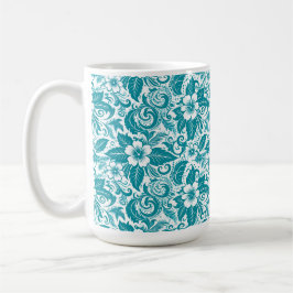 Aqua Floral Tasse