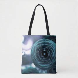 Aqua Floral Tote Bag Tasche