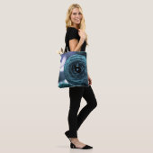 Aqua Floral Tote Bag Tasche (Am Model)