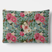 Aqua Floral Zubehörtasche (Vorderseite)