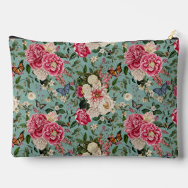 Aqua Floral Zubehörtasche