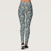 Aqua Florals & Blätter Leggings (Rückseite)