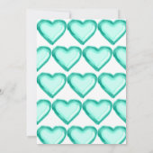 Aqua Foil Balloon und Confetti 1. Geburtstag Einladung (Rückseite)