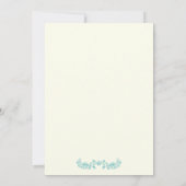 Aqua Foliage Initialen Hochzeitliches Probe-Dinner Einladung (Rückseite)