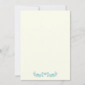 Aqua Foliage Initials Hochzeitsfeier Einladung (Rückseite)