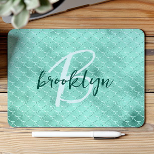 Aqua-Folie-Schuppen der Meerjungfrau Monogramm Mousepad