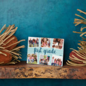 Aqua Foto Collage Kids School Jahr Keepake Fotoplatte (Seite)