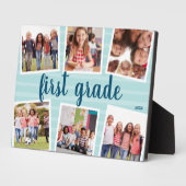 Aqua Foto Collage Kids School Jahr Keepake Fotoplatte (Seite)