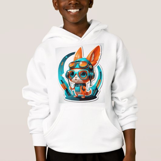 Aqua Foxy Vibes Hoodie (Vorderseite)