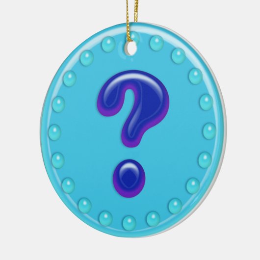 Aqua-Fragezeichen Keramikornament (Links)