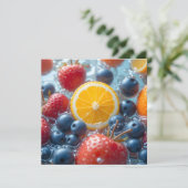 Aqua Frucht-Medley Save The Date (Stehend Vorderseite)