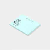 Aqua Funny Retro Hausfrau Hinweis auf sich selbst Post-it Klebezettel (angewinkelt)