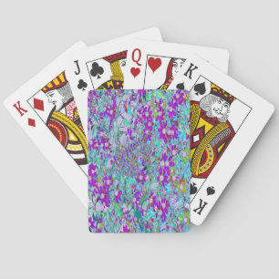 Aqua Garden mit Violet Blume in Blau und Heiß Rosa Spielkarten