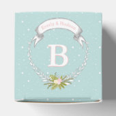 Aqua Gastgeschenk Hochzeit Box Ihre Fotos Monogram Geschenkschachtel (Oben)