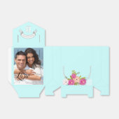 Aqua Gastgeschenk Hochzeit Box Ihre Fotos Monogram Geschenkschachtel (Ungefaltet)