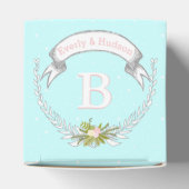 Aqua Gastgeschenk Hochzeit Box Ihre Fotos Monogram Geschenkschachtel (Oben)