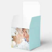 Aqua Gastgeschenk Hochzeit Box Ihre Fotos Monogram Geschenkschachtel (Geöffnet)