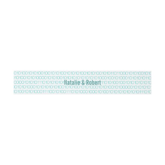 Aqua Geek Chic Binary Code Bands Einladungsbanderole (Flach)