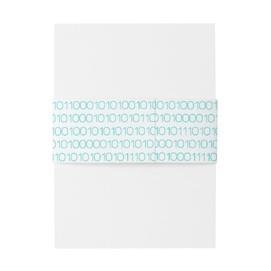Aqua Geek Chic Binary Code Bands Einladungsbanderole (Rückseitenbeispiel)