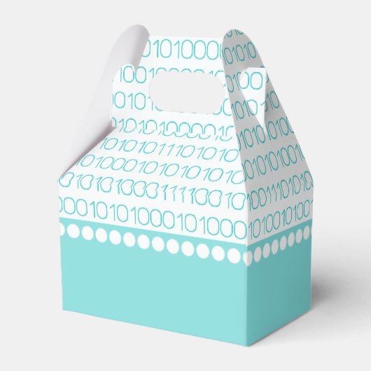 Aqua Geek Chic Binary Code Gevor Boxes Geschenkschachtel (Rückseite)