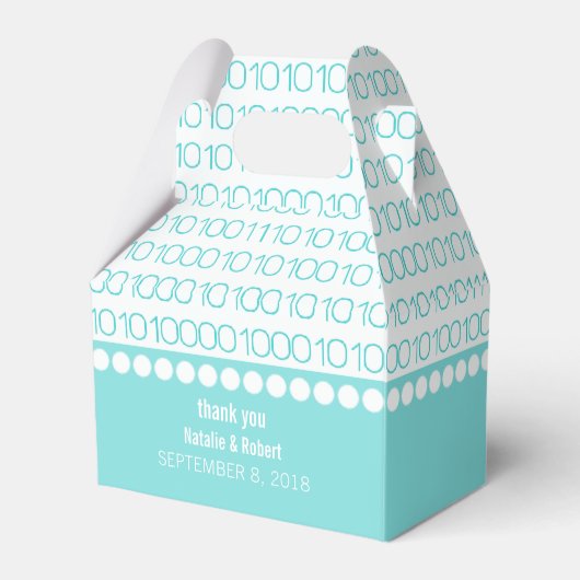 Aqua Geek Chic Binary Code Gevor Boxes Geschenkschachtel (Vorderseite)